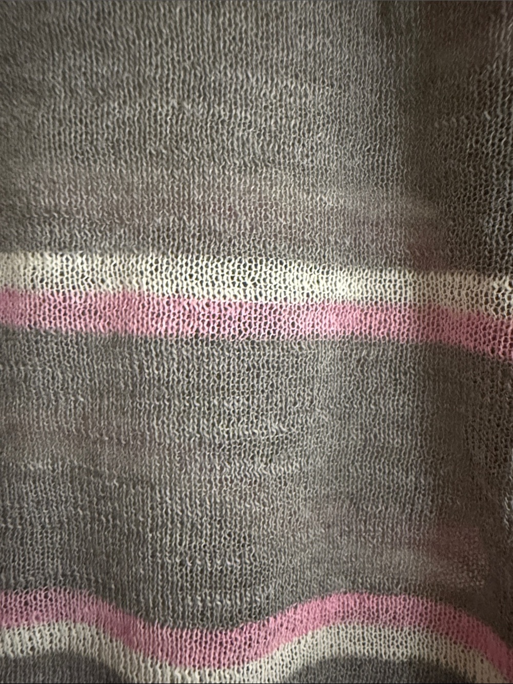 Zara Wool Lightweight Knit Gray & Pink Stripe Polo Sweater - Picture 9 of 9